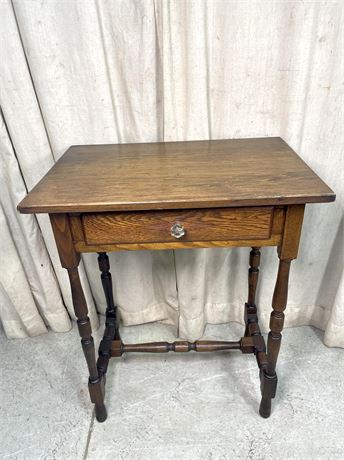 Antique Oak One-Drawer Stand