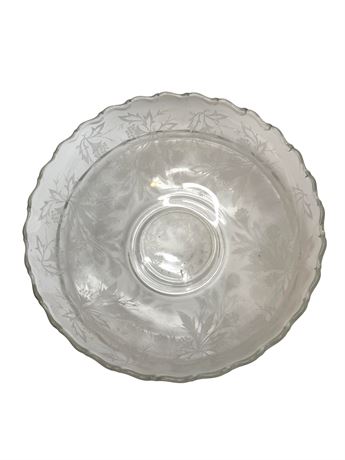 Fostoria Heather Pattern Etched Large Serving Bowl and Platter