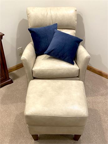 Bradington-Young Leather Chair and Ottoman