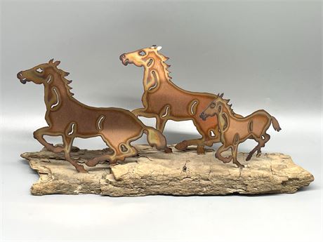 Copper and Wood Sculpture