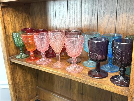 Vintage Colored Glass Goblets