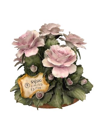 Capodimonte Italy Porcelain Flower Basket Limited Edition