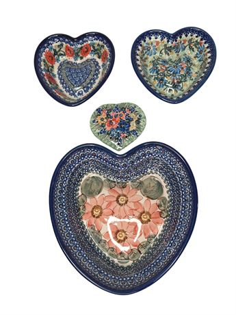 Unikat Polish Ware Heart Shaped Pottery