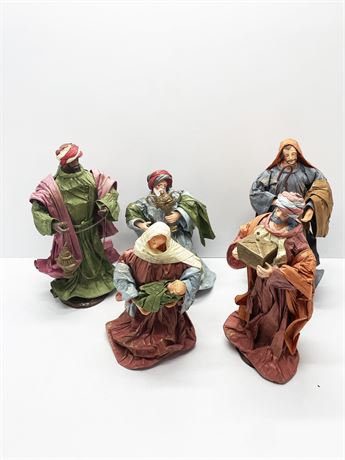 Hand Painted Paper Mache Nativity