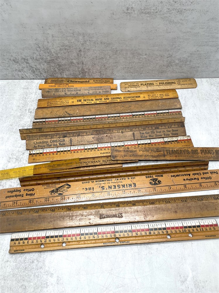 Sold at Auction: Lot of vintage wooden rulers and a made in England The  Oxford