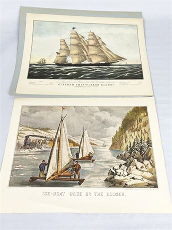 Clipper and Ice-Boat Prints