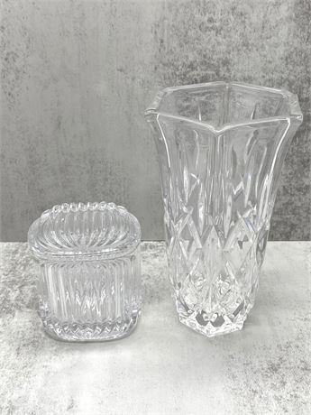 Crystal Vase and Trinket Jar