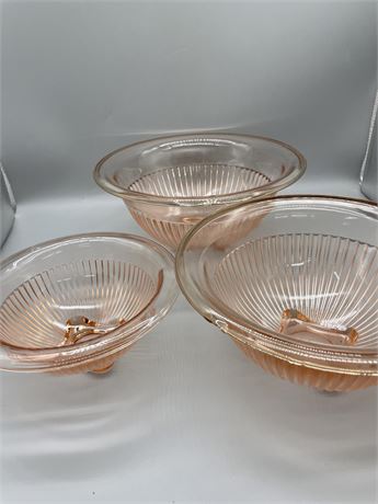 Pink Glass Mixing Bowls