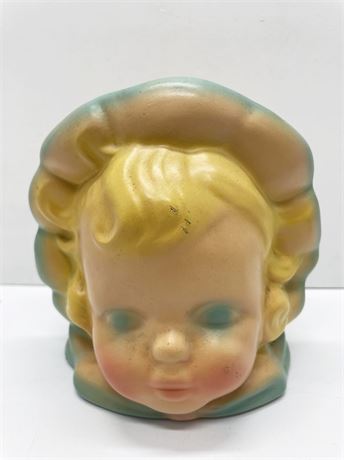Baby Chalkware Head Vase