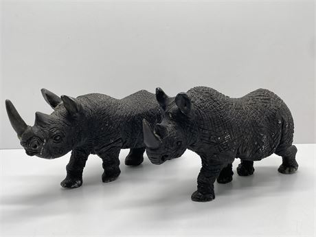 Cast Metal Rhinos