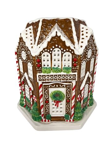 HomeWorx Ceramic Gingerbread House Candle Luminary