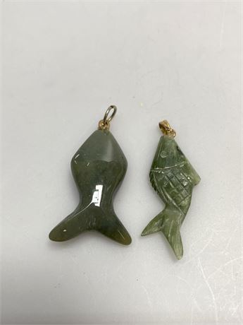 Cut and Polished Stone Fish Pendants