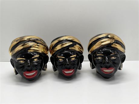 African Maiden Head Vases