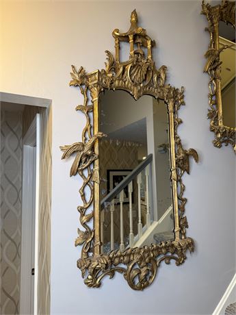 Chinese Chippendale Chinoiserie Style Wall Mirror