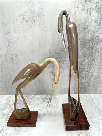 Vintage Carved Horn Birds Lot 6
