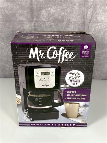 NEW Mr. Coffee 5 Cup Programmable Coffee Maker