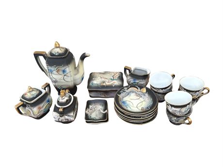 Japanese Moriage Dragonware Tea Set