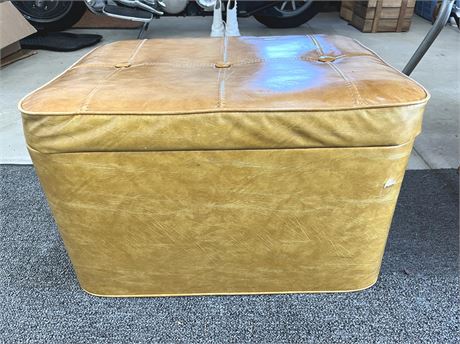 Vintage Leather Ottoman Storage Container