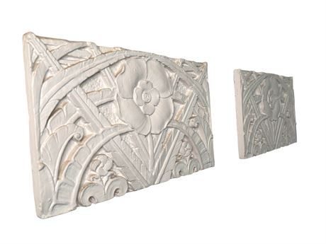 Matching Art Deco Architectural Plaster Wall Plaques
