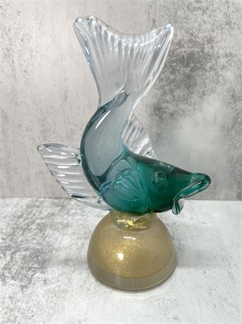 Alfredo Barbini Murano Sommerso Art Glass Fish