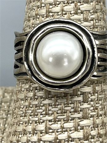 Pearl and Sterling Ring