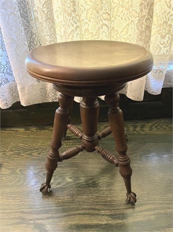 Claw and Ball Foot Swivel Antique Piano Stool