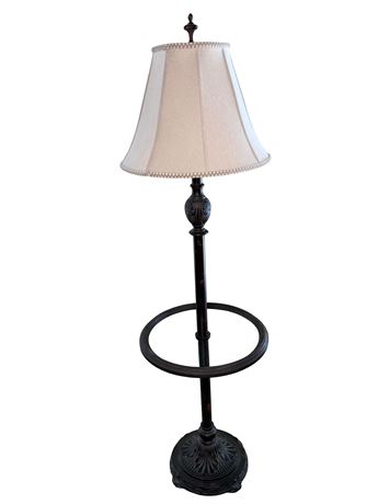 Metal Floor Lamp with Glass Table