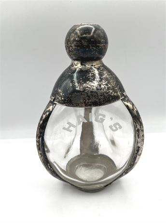 Haig's Sterling Silver and Glass Whiskey Dimple Bottle