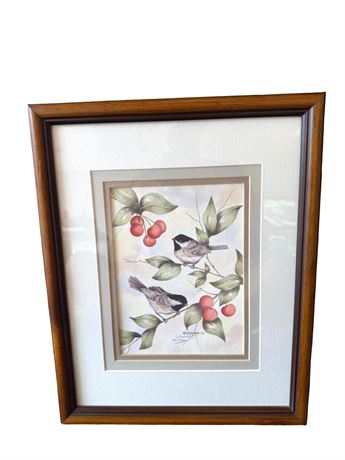 D'Smith Chickadee and Berries Signed Limited Edition Prints