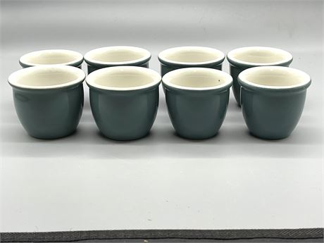 Eight (8) Hall Pottery Pudding Ramekins