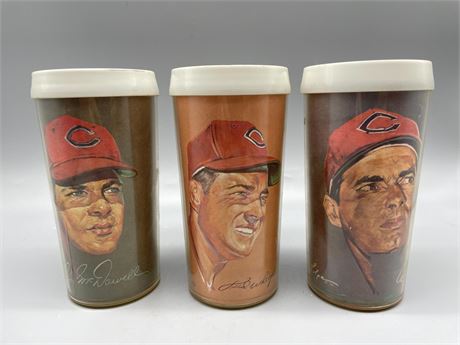 Three (3) Vintage Baseball Souvenior Cups