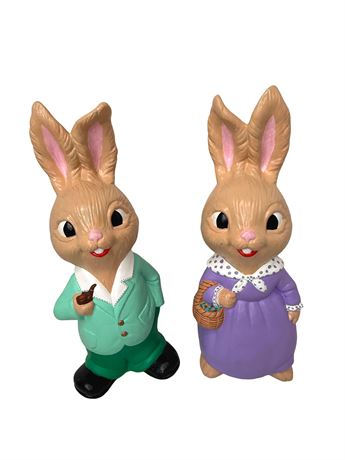 1960s Large Ceramic Bunny Figurines