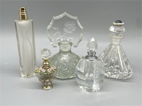 Grouping of Five (5) Perfume Bottles