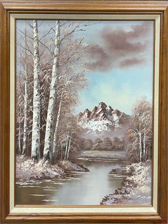 Marcucci Mountain Landscape Oil Painting on Canvas