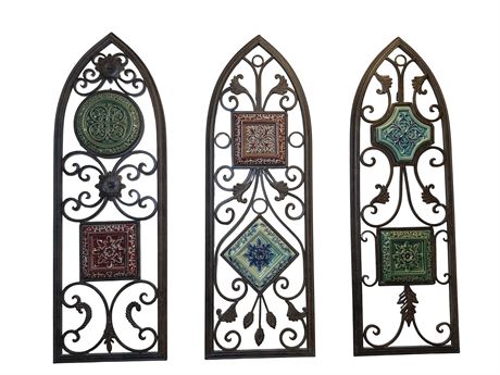 Wrought Iron and Tile Wall Décor