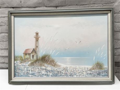 Seaside Lighthouse on Canvas