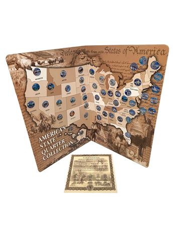 Commemorative Quarters of the Fifty United States Collector's Map