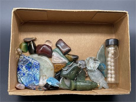 Box of Polished Stones and Gems