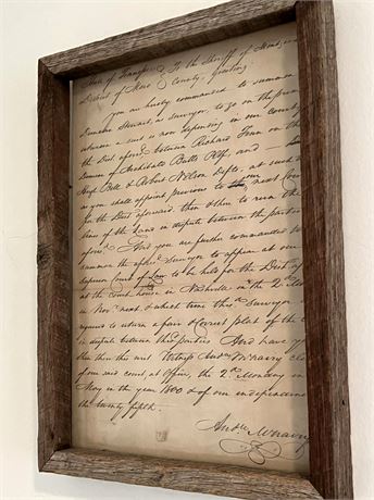 c. 1800 Letter to Sheriff of Montgomery County