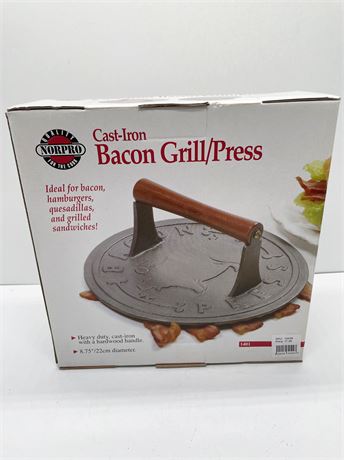 NEW Cast Iron Bacon Grill Press