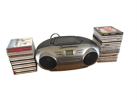Insignia CD Player Boombox with CD Collection