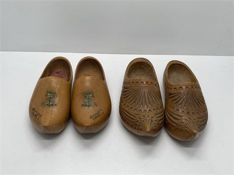 Two (2) Pairs of Wooden Shoes