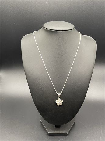 Sterling and CZ Flower Pendant