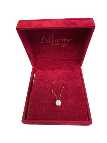 Affinity Diamond 14k Yellow Gold 1/4 Cttw Diamond Cluster Pendant