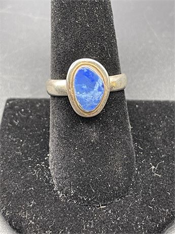 Blue Marble Stone Sterling Ring