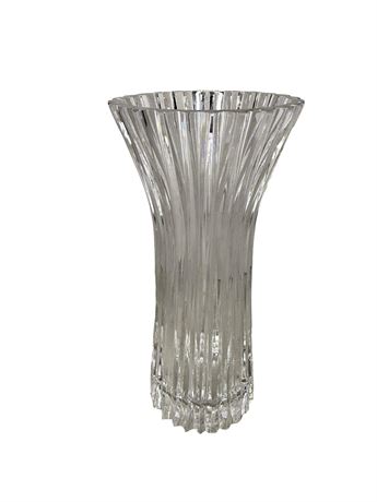 Ceskci Ribbed Flared Bohemian Crystal Vase