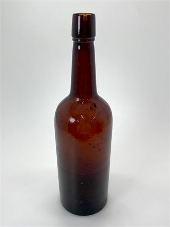 Brown Amber Antique Whiskey Bottle