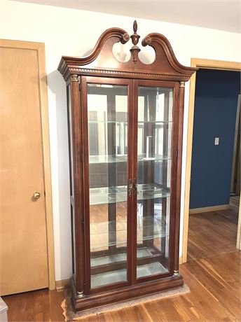 Pulaski Beveled Glass Lighted Curio Cabinet