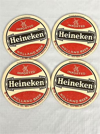 Four (4) Heineken Coasters