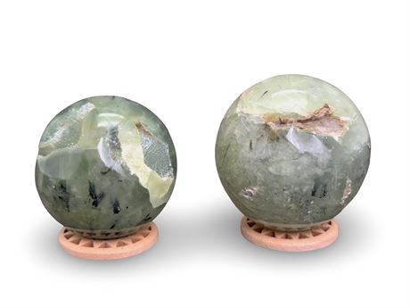 Natural Prehnite Polished Spheres